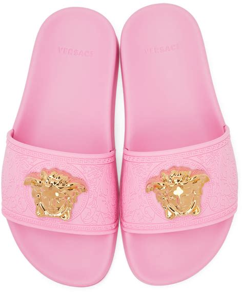 versace slides pink|Versace pink heels.